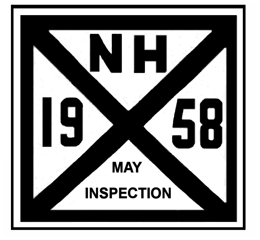 1958 New Hampshire Inspection Sticker